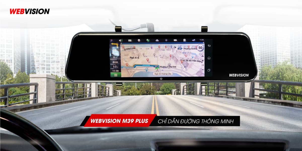 Camera hành trình Webvision M39 Plus chỉ dẫn GPS