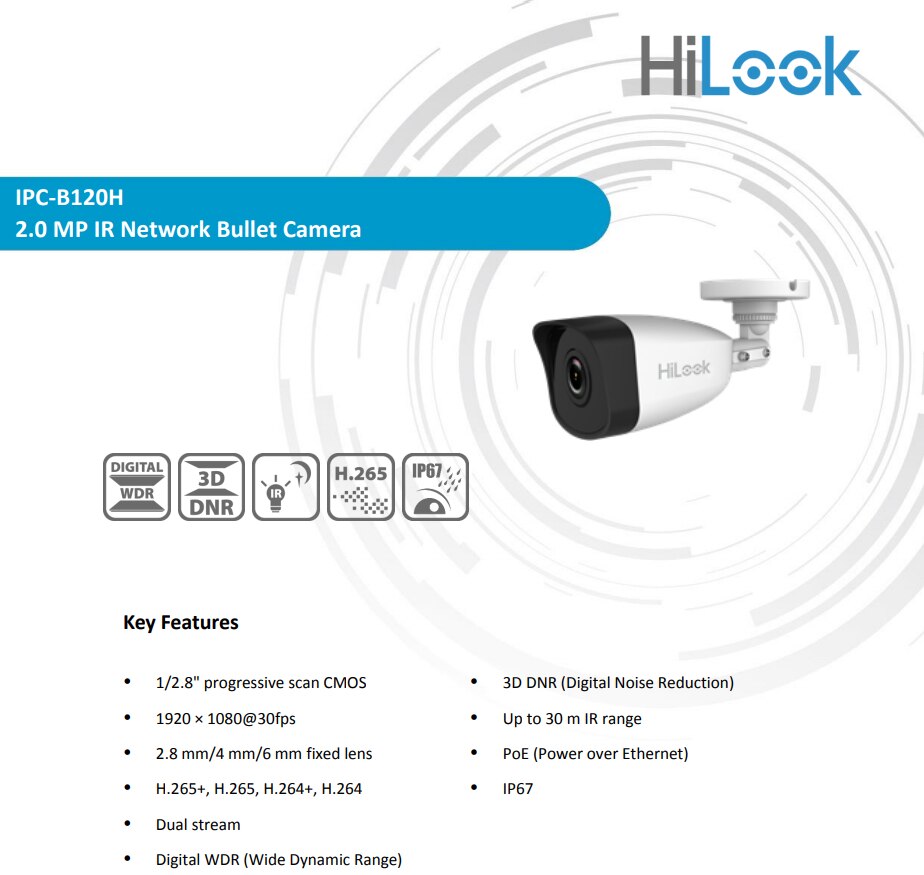 Bán Camera IP 2MP HiLook IPC-B120H-U giá rẻ