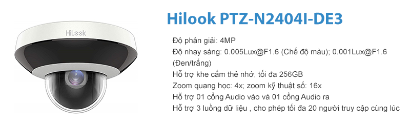 Bán Camera IP 4MP Hilook PTZ-N2404I-DE3 giá rẻ