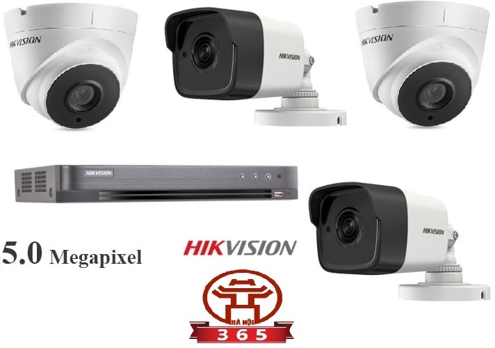 Mua Bộ 4 Camera 5.0Mp Hikvision (Trong Nhà Hoặc Ngoài Trời) chính hãng tại Hà Nội