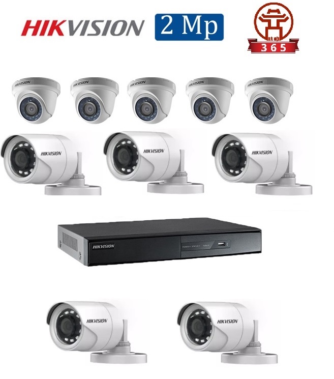 Mua Bộ 10 Camera 2.0Mp Hikvision (Trong Nhà Hoặc Ngoài Trời) chính hãng giá rẻ