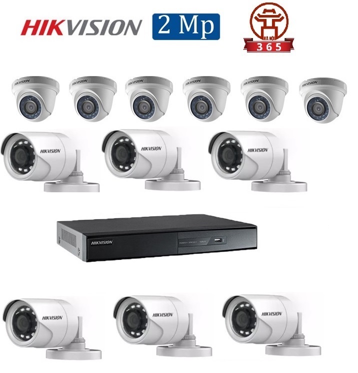 Mua và lắp đặt Bộ 12 Camera 2.0Mp Hikvision (Trong Nhà Hoặc Ngoài Trời)