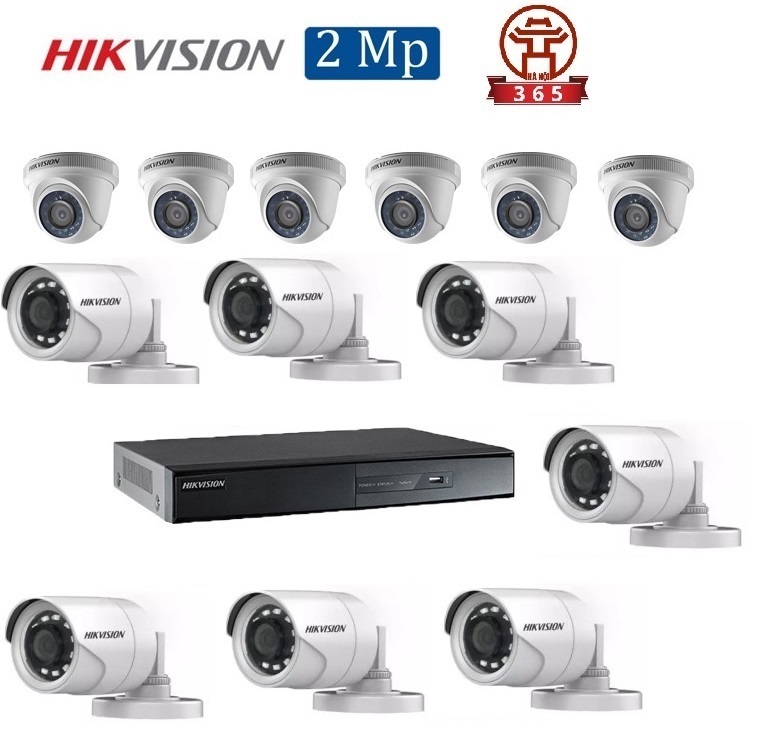 Mua, lắp đặt Bộ 13 Camera 2.0Mp Hikvision (Trong Nhà Hoặc Ngoài Trời)