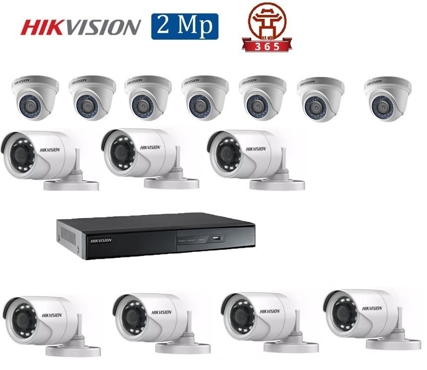 Mua, lắp đặt Bộ 14 Camera 2.0Mp Hikvision (Trong Nhà Hoặc Ngoài Trời)