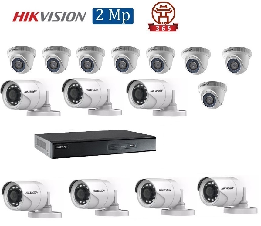 Mua, lắp đặt Bộ 15 Camera 2.0Mp Hikvision (Trong Nhà Hoặc Ngoài Trời) miền Bắc