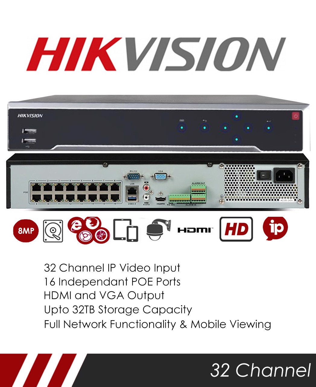 lắp đặt Đầu ghi hình IP HIKVISION DS-7732NI-K4/16P