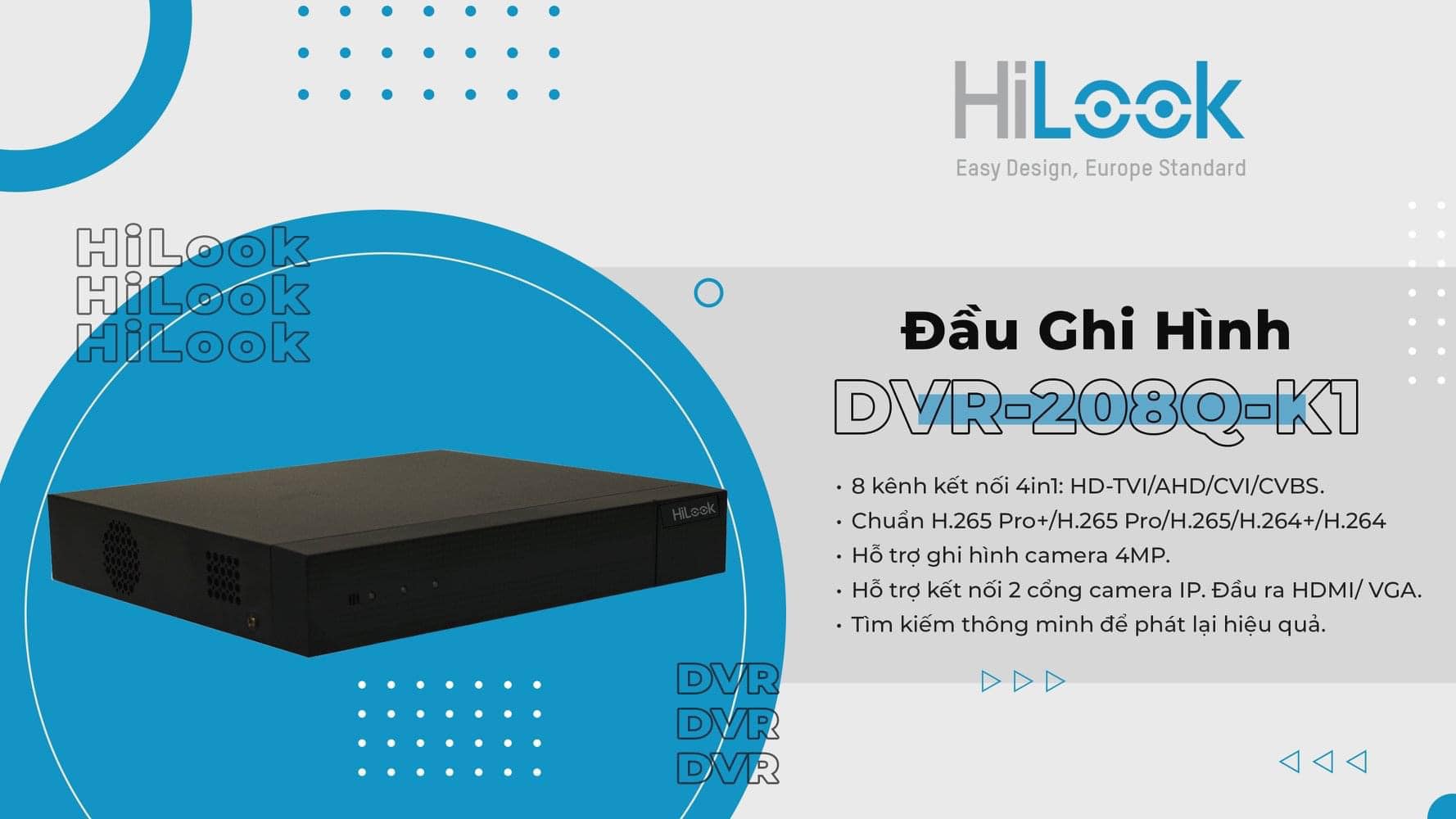 Bán Đầu ghi hình 8 kênh HDTVI Hilook DVR-208Q-K1(S) giá rẻ
