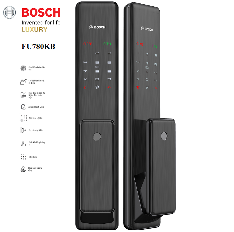 Bán khóa điện tử Bosch FU780 màu đen tại Hà Nội