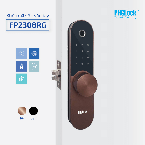 lắp đặt Khóa cửa điện tử PHGLock FP2308 uy tín tại hà nội