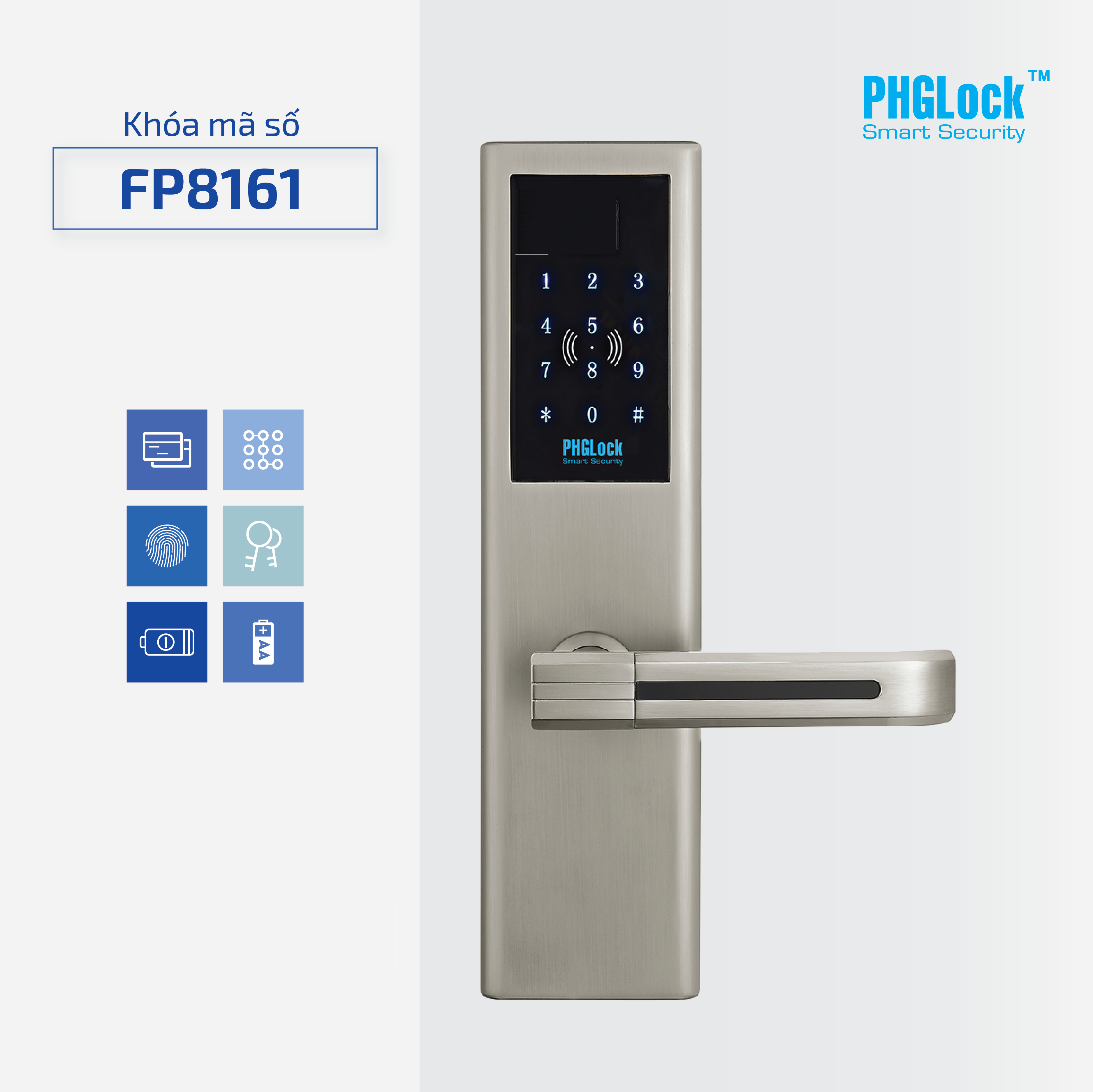 Khóa cửa điện tử PHGLock FP8161 uy tín giá rẻ