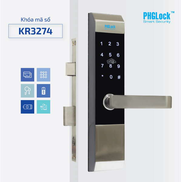Khóa cửa điện tử PHGLock KR3274 chính hãng giá rẻ