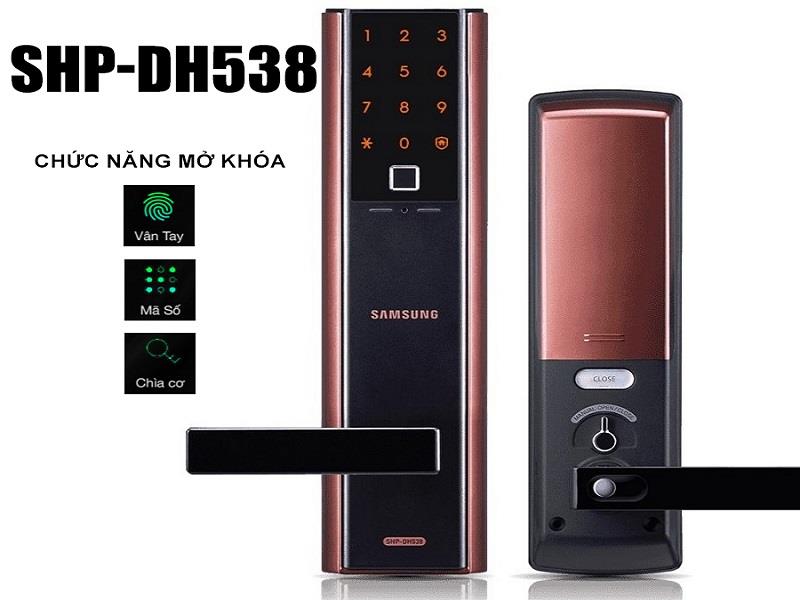 Bán khóa cửa điện tử có tay cầm Samsung SHP-DH538MC/EN tại Hà Nội