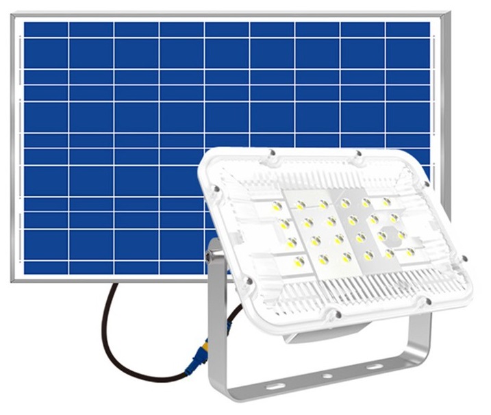 Lắp đặt đèn LED chiếu pha năng lượng mặt trời Rạng Đông