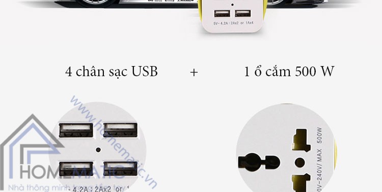Ổ cắm sạc USB 4 cổng 4PORT-SOCKET 