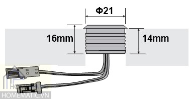 Công tắc đèn tủ nội thất khoét lỗ cảm biến PIR 12V HMSC-LP2019