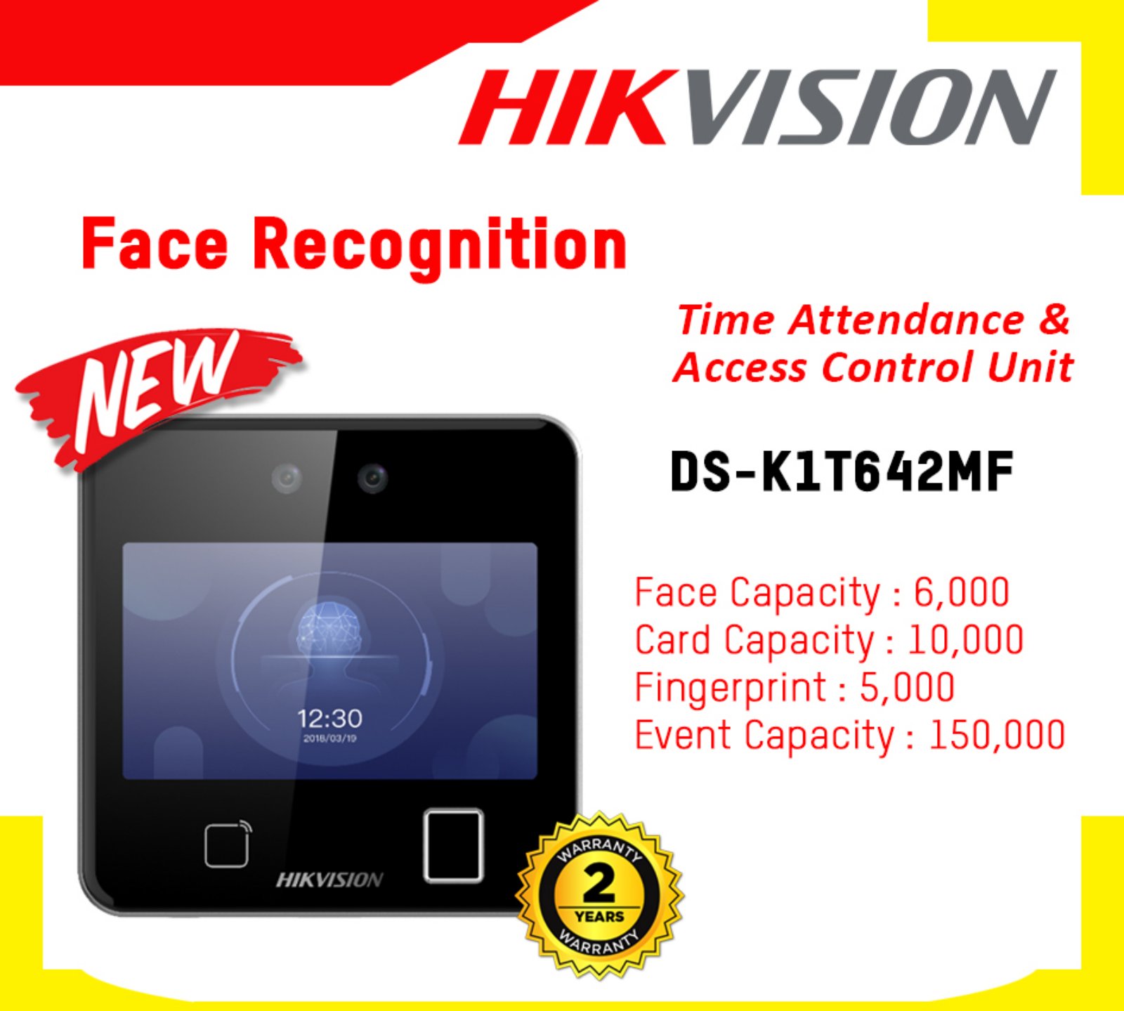 Lắp đặt sửa chữa Máy chấm công nhận diện khuôn mặt Hikvision DS-K1T642MFW