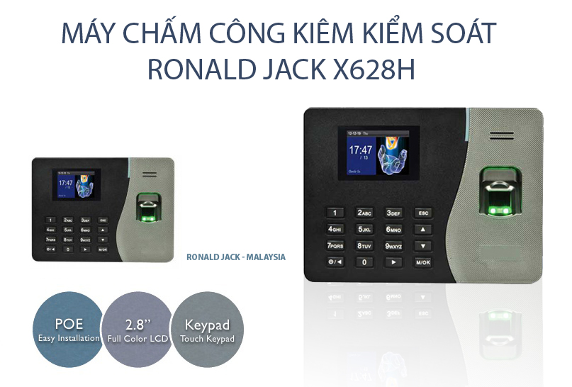 Phân phối Máy chấm công vân tay Ronald jack X628H giá rẻ